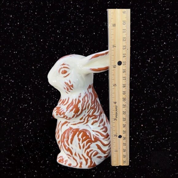 Hallmark Ceramic White Chocolate Covered Bunny Figurine Chocolate Bunny 7"Tall - Picture 4 of 9